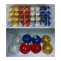 Набор из 8 новогодних шаров с блестками, 8 см