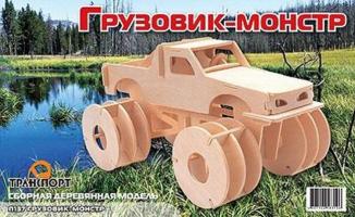 Сборная деревянная модель "Транспорт" - Грузовик монстр