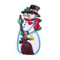 Новогоднее панно "Снеговик с метлой", 60 х 30 см