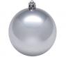 Большая новогодняя елочная игрушка "Серебристый блестящий шар", 25 см