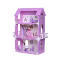 Кукольный коттедж "Екатерина" с мебелью, бело-розовый