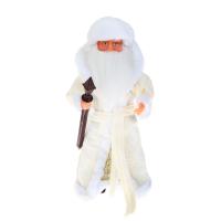 Кукла "Дед Мороз" в белой шубе с поясом (звук), 29 см