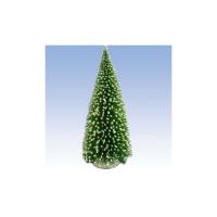 Искусственная новогодняя конусообразная елка с блестящим инеем, 25 см