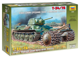 Модель для сборки "Танк Т-34/76 с минным тралом", 1:35