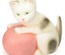 Ночник "Котенок с розовым клубком", 23 см