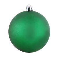 Елочный матовый шар, зеленый, 15 см