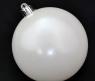 Большая новогодняя елочная игрушка "Белый блестящий шар", 25 см