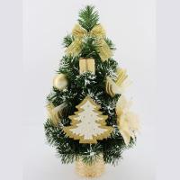 Новогодняя елка с украшениями, золотистая, 40 см