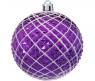 Набор из 3 новогодних шаров "Меридиан", фиолетовый, 7 см