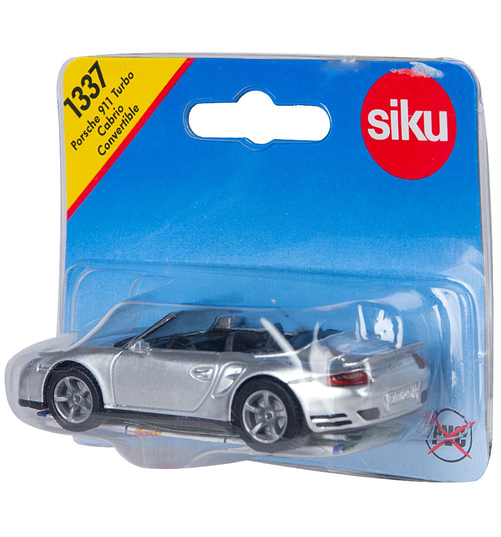 Модель автомобиля Porsche 911 Turbo Cabrio, серебристая, 1:55