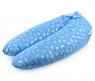 Подушка для беременных, голубая с белыми перышками
