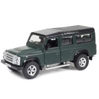 Металлическая инерционная машинка Land Rover Defender, 1:32,темно-зеленая