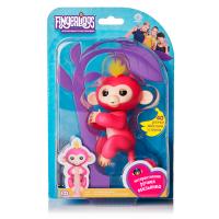 Интерактивная ручная обезьянка Fingerlings - Белла (звук), розовая, 12 см