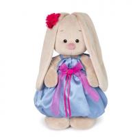 Мягкая игрушка "Зайка Ми в синем платье с розовым бантиком, 25 см