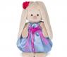 Мягкая игрушка "Зайка Ми в синем платье с розовым бантиком, 25 см