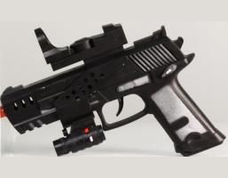 Игрушечный пистолет с лазерным прицелом (свет, звук), 21 см