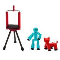 Игровой набор Стикбот "Студия с питомцем" - Человечек с красной кошкой