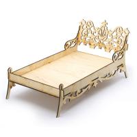 Сборная деревянная модель мебели для кукол "Кровать"