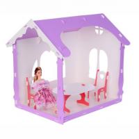 Кукольный домик с мебелью "Летний дом "Вероника", бело-сиреневый