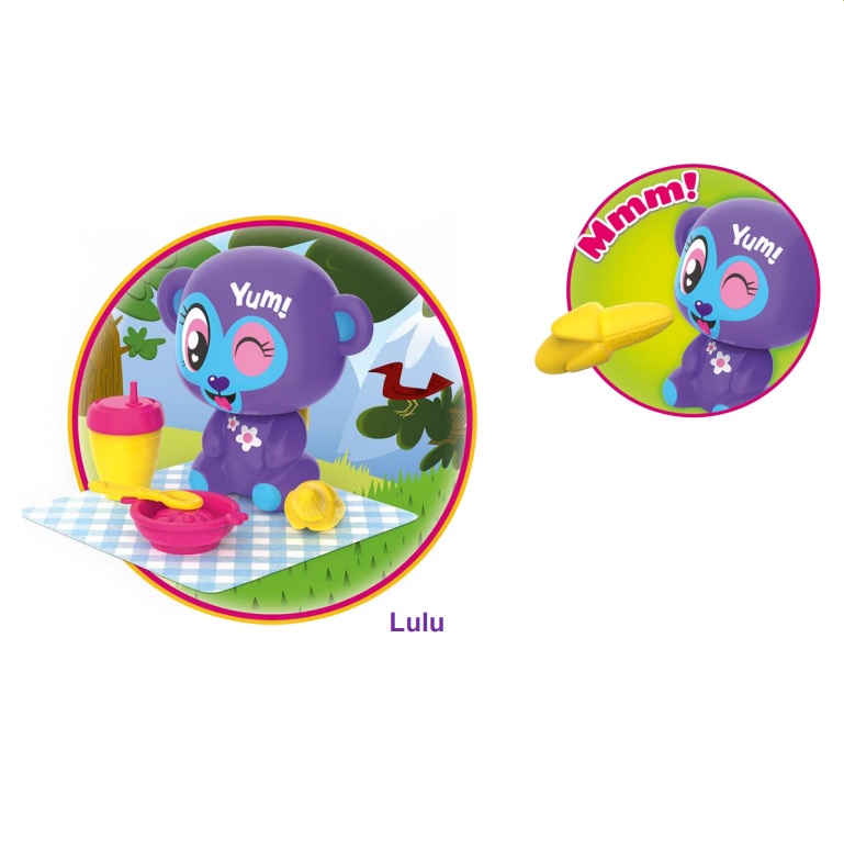 Ночник Lumiluvs - Обезьянка Lulu с аксессуарами (свет, звук), фиолетовая