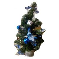 Новогодняя елка "Дизайнерская" с украшениями, синяя, 51 см