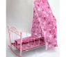 Кукольная кроватка-люлька с балдахином, розовая