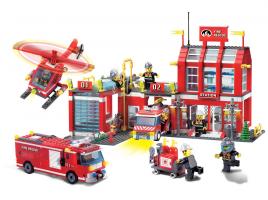 Детский конструктор Fire Rescue "Пожарная станция", 980 дет.