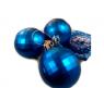 Набор из 3 новогодних матовых шаров, синий, 5 см