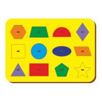 Рамка-вкладыш "Ментессори" - Геометрия, желтая, 12 элементов