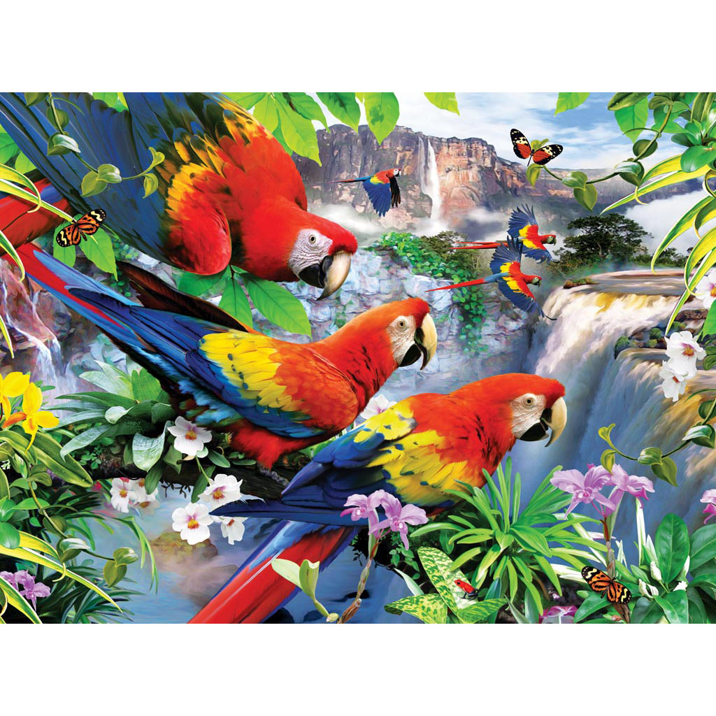 Картина по номерам 30*40 Кокос попугаи холст на подрамнике 215010