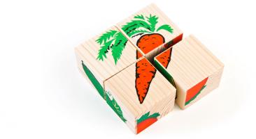 Набор кубиков "Сложи рисунок" - Овощи