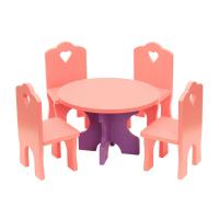Набор кукольной мебели "Столик с четырьмя стульчиками"