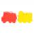 Набор из двух формочек №5 "Самосвал и паровоз", красно-желтый