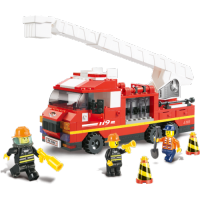 Конструктор "Пожарные спасатели" - Грузовик с выдвижной лестницей, 267 деталей