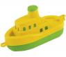 Пластиковый кораблик "Пароход", желто-зеленый