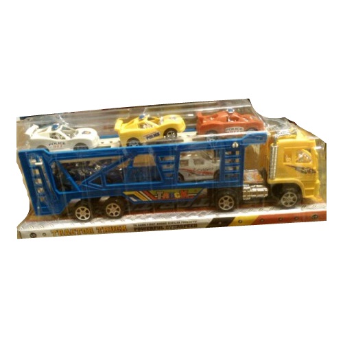 Игровой набор Tractor Truck - Автовоз с 5 машинами, желтый
