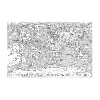 Огромная раскраска "Карта мира", 120 х 80 см