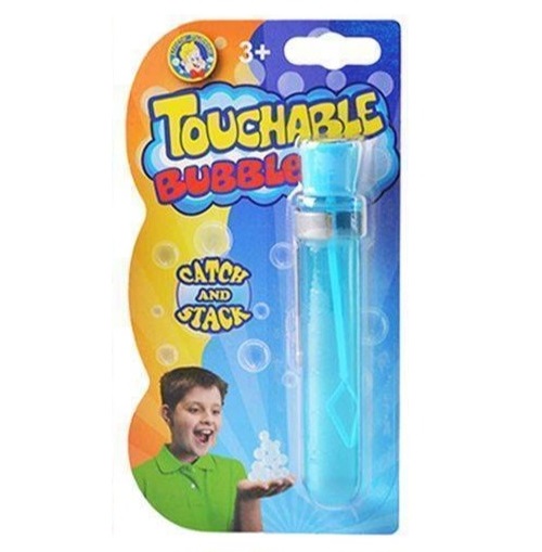 Нелопающиеся мыльные пузыри Touchable Bubble, голубые, 20 мл