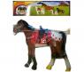Флокированная игрушка "Лошадь" с седлом и уздечкой, коричнево-белая