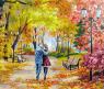 Раскраска по номерам "Осенний парк, скамейка, двое", 40 х 50 см