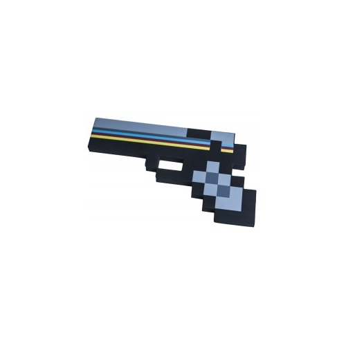 Игрушечное оружие Minecraft - Пиксельный пистолет, черно-серый, 24 см
