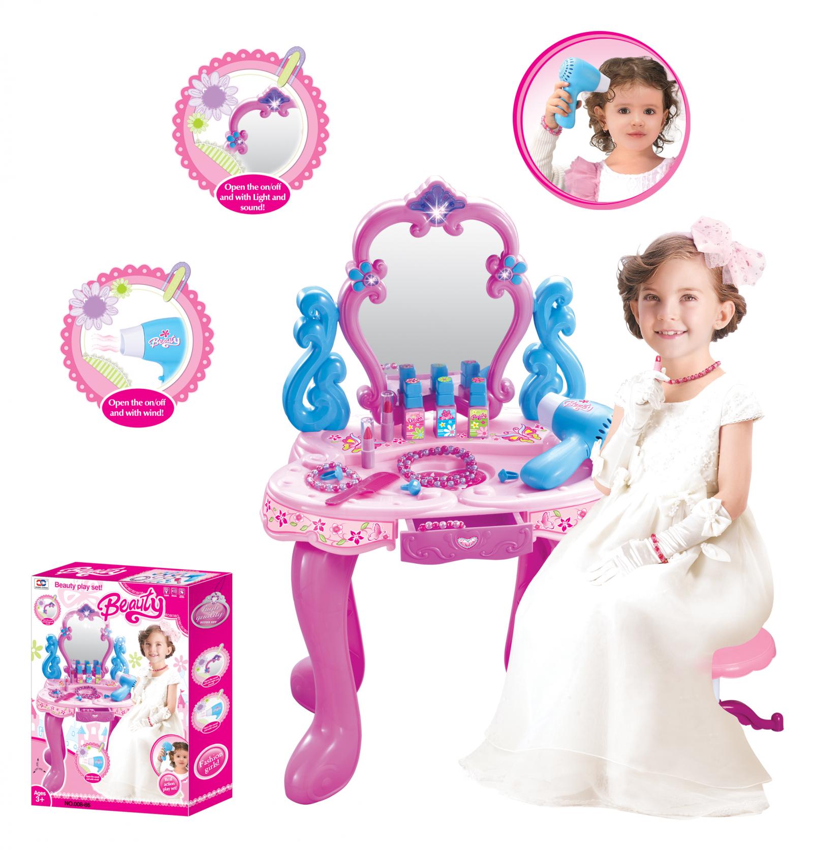 туалетный столик для девочки с зеркалом игрушечный