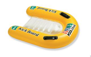 Надувной плот с ручками Kick Board "Школа плавания", желтый