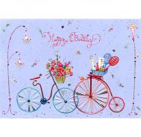 Открытка Happy Birthday - Два велосипеда