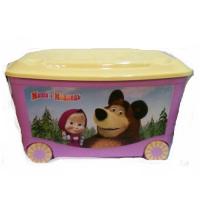 (УЦЕНКА) Ящик для игрушек на колесах "Маша и Медведь" - №2, сиреневый