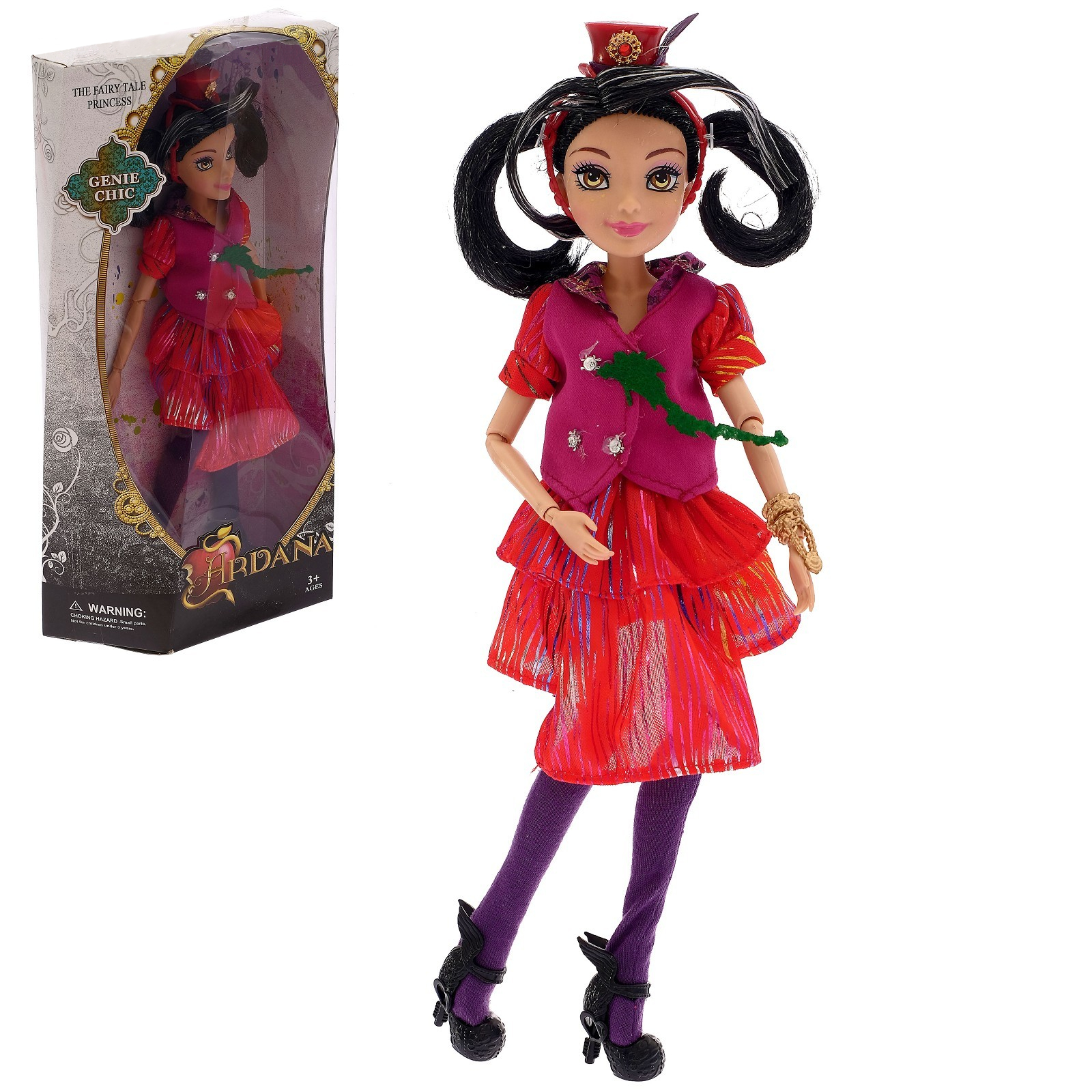 Шарнирная кукла Ardana - Genie Chic, в красно-фиолетовом, 30 см