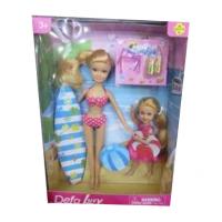 Кукла Defa Lucy с ребенком и пляжными аксессуарами