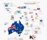 Магнитный географический пазл "Австралия и Океания", 29 элементов