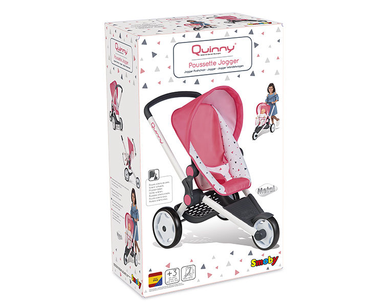 Трехколесная коляска для кукол MC&Quinny, бело-розовая