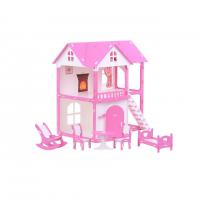 Кукольный домик "Коттедж Светлана", бело-розовый